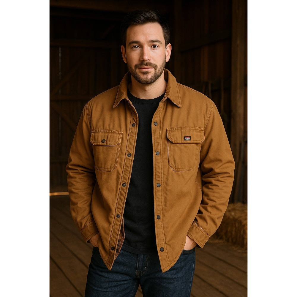 Dickies‎ Men's 2XL Brown Canvas Quilted Jacket Heavyweight Outdoor Chore Coat